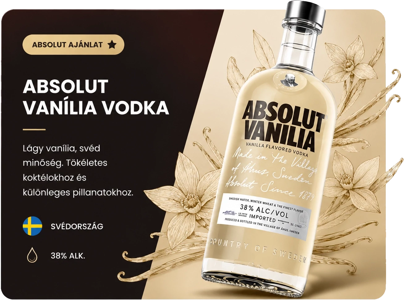 Absolut Vanília Vodka [0,7L|38%]