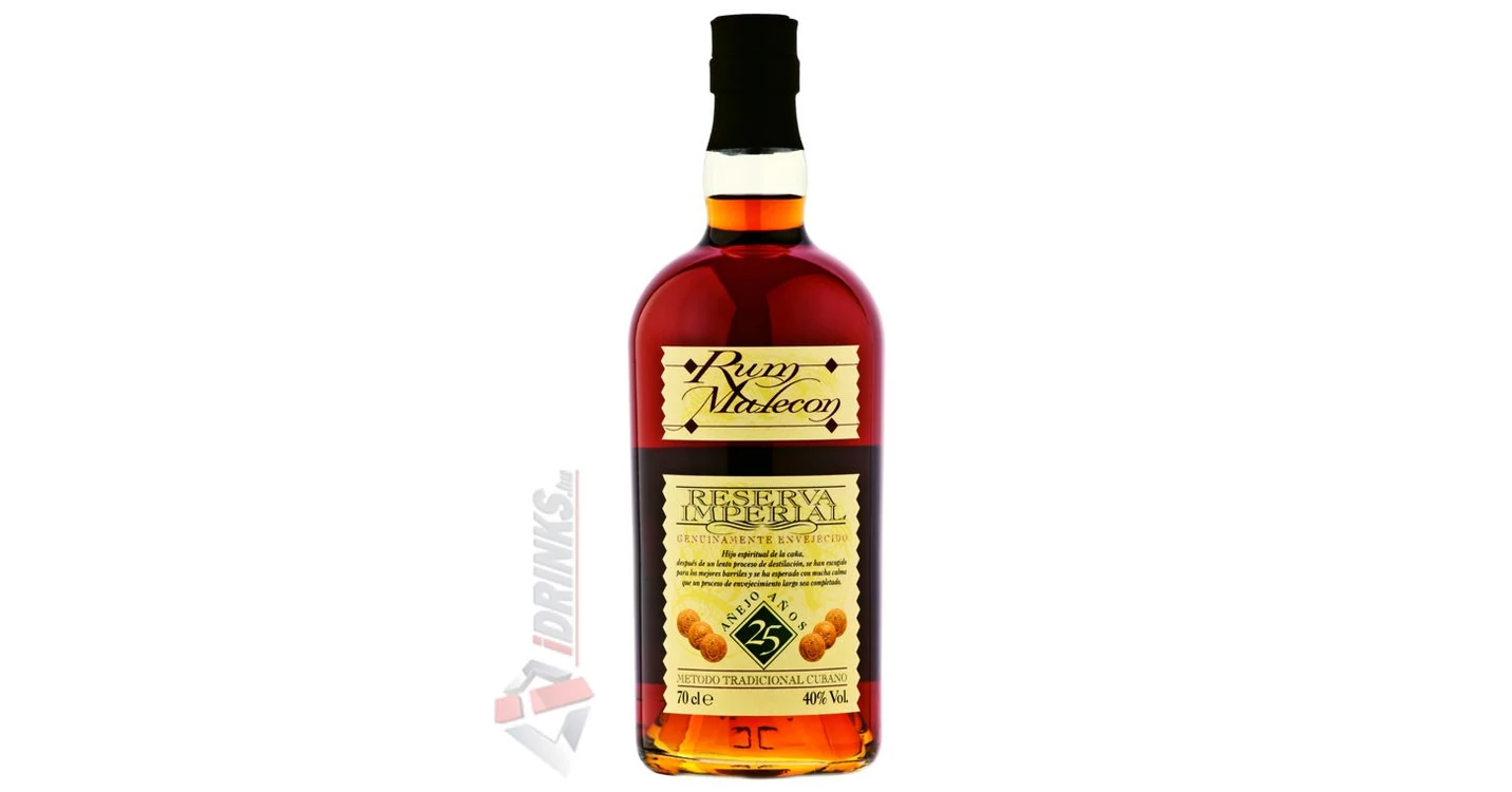 Rhum Malecon 25 Ans D'âge - 40° - 70cl - Méthode Cubaine Artisanale - Arômes épicés