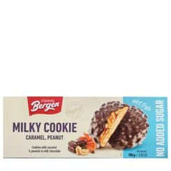 Bergen Milky Cookie - Caramel, Peanut Keksz Box (Hozzáadott Cukor Nélkül) [100g]