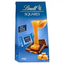 Lindt Squares Étcsokoládé Sós Karamell Töltelékkel [144g]  