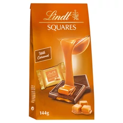 Lindt Squares Tejcsokoládé Karamell Töltelékkel [144g]  