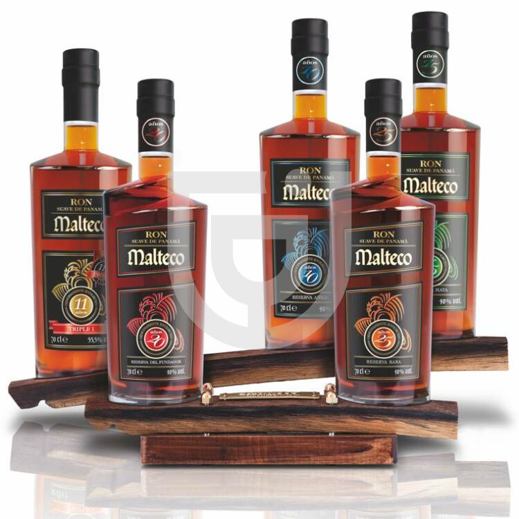 Malteco Premium Rum Collection (Fa állvány) [5*0,7L|40%]