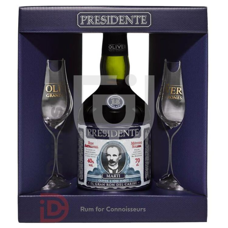 Presidente Marti 15 Years Rum (DD+Pohár) [0,7L|40%]
